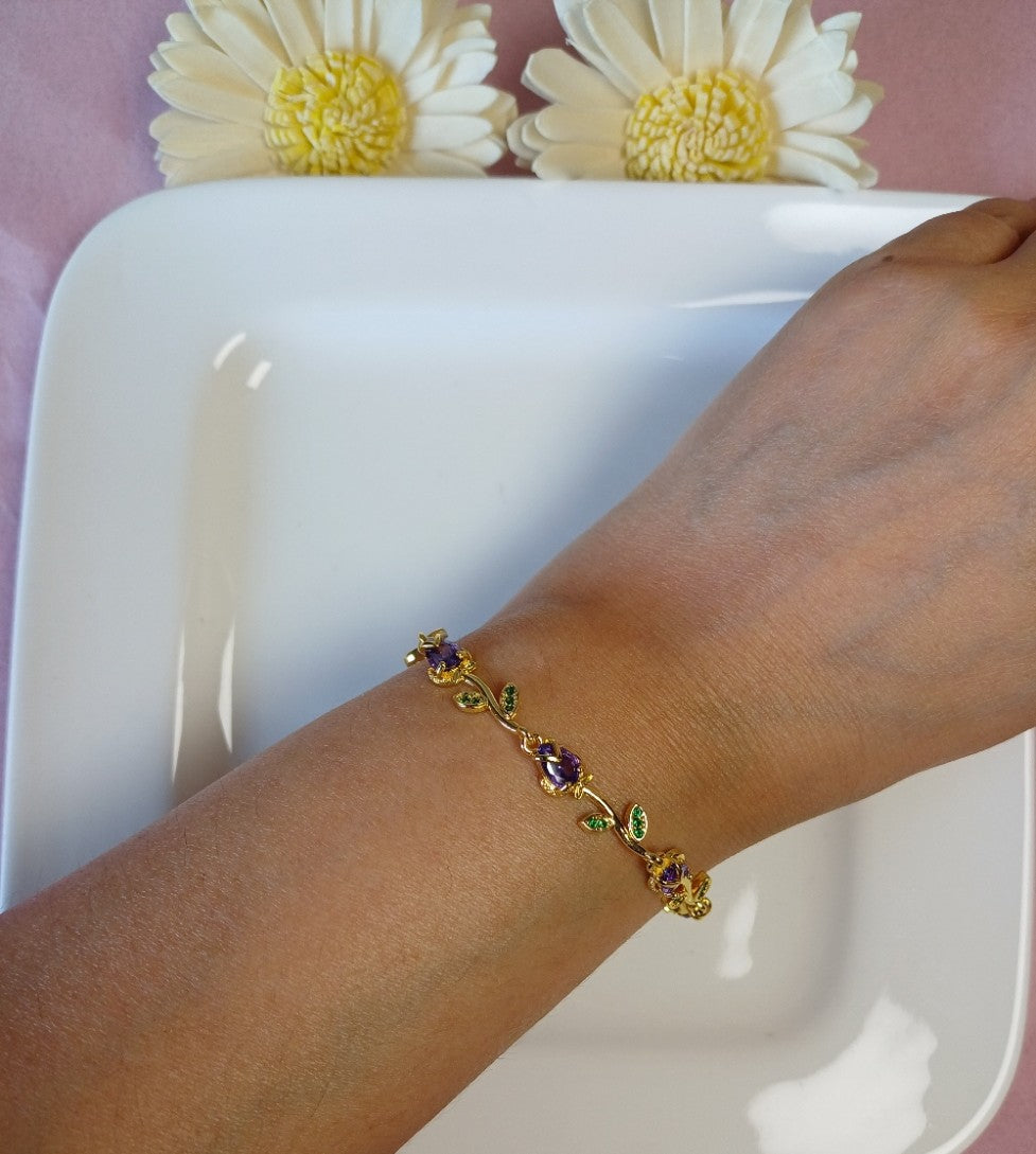 Tulip 2 Bracelet - Purple and Green
