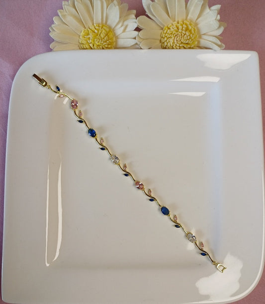 Tulip 4 Bracelet - Blue and Pink