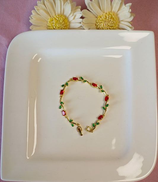 Tulip 3 Bracelet - Red and Green